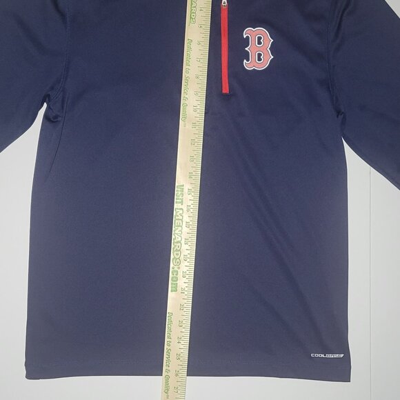 Majestic Boston Red Sox Mens Blue and Red Quarter Zippered Jacket Size Medium - Picture 8 of 13